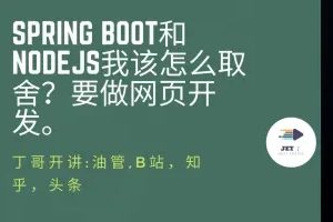 Spring boot和nodejs我该怎么取舍？要做网页开发。