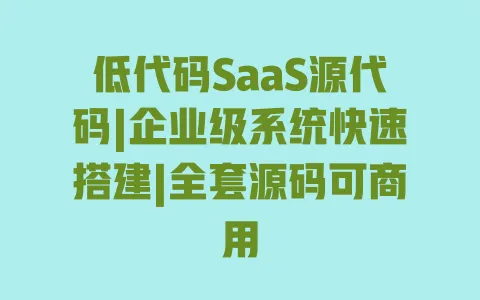 低代码SaaS源代码|企业级系统快速搭建|全套源码可商用 低代码SaaS源代码|企业级系统快速搭建|全套源码可商用