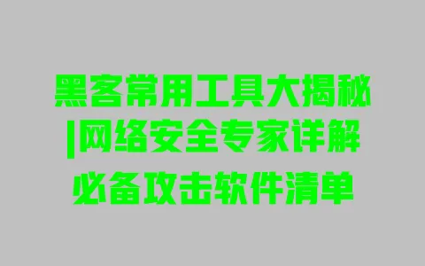 黑客常用工具大揭秘|网络安全专家详解必备攻击软件清单 黑客常用工具大揭秘|网络安全专家详解必备攻击软件清单
