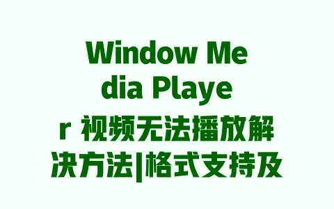 Window Media Player 视频无法播放解决方法|格式支持及修复教程 Window Media Player 视频无法播放解决方法|格式支持及修复教程