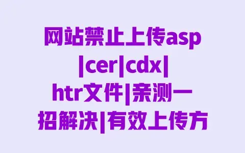 网站禁止上传asp|cer|cdx|htr文件|亲测一招解决|有效上传方法 网站禁止上传asp|cer|cdx|htr文件|亲测一招解决|有效上传方法