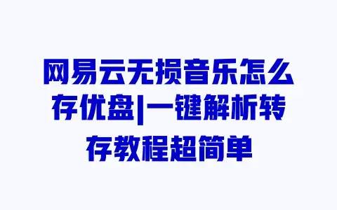 网易云无损音乐怎么存优盘|一键解析转存教程超简单 网易云无损音乐怎么存优盘|一键解析转存教程超简单