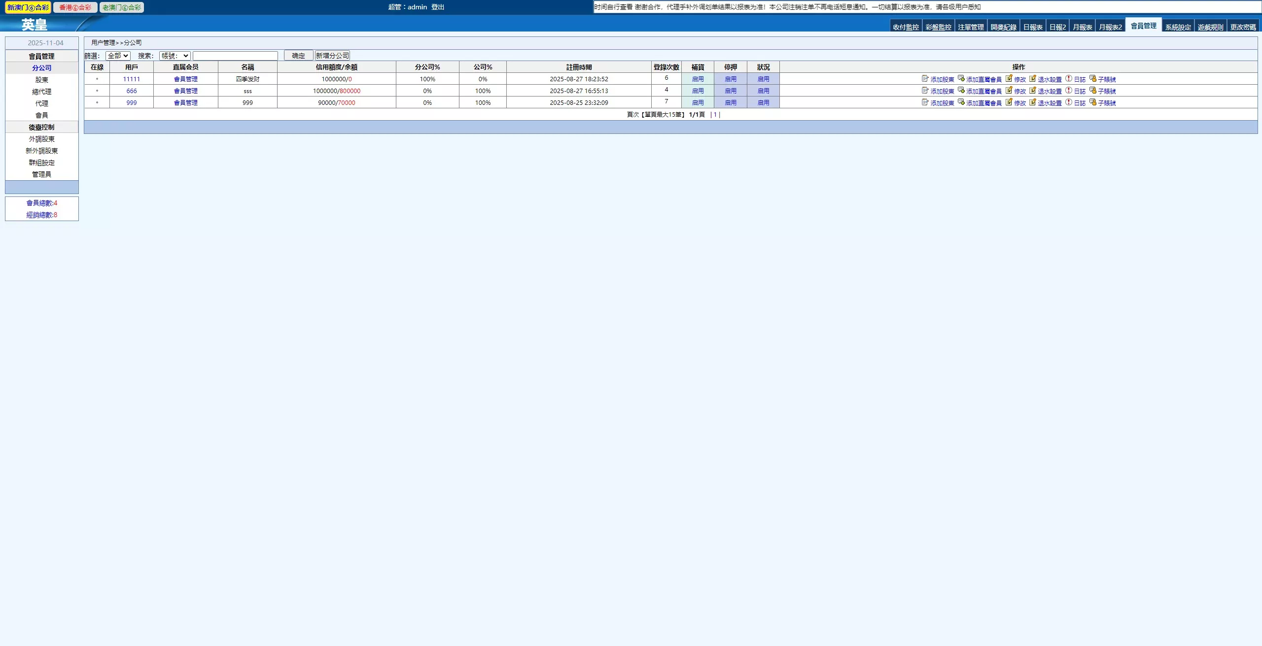 【2025新版中原三彩种】独立赔率+独立额度+独立退水+手机版+完美运营版本