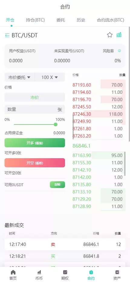 【运营版海外交易所】期权交易+合约交易+多语言申购交易所