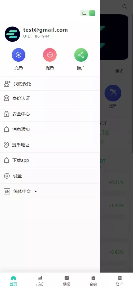 【运营版海外交易所】期权交易+合约交易+多语言申购交易所