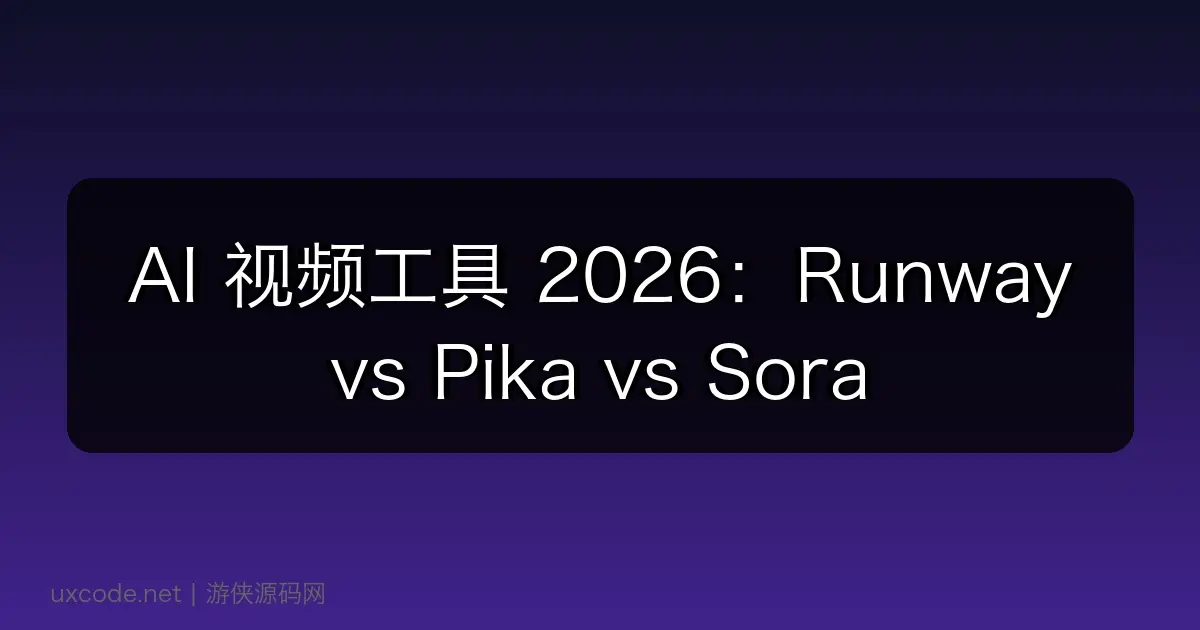 AI 视频工具 2026：Runway vs Pika vs Sora