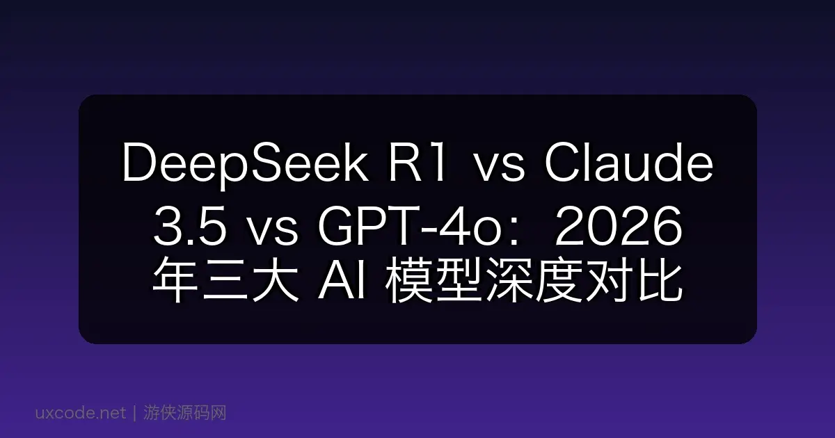 DeepSeek R1 vs Claude 3.5 vs GPT-4o:2026 年三大 AI 模型深度对比