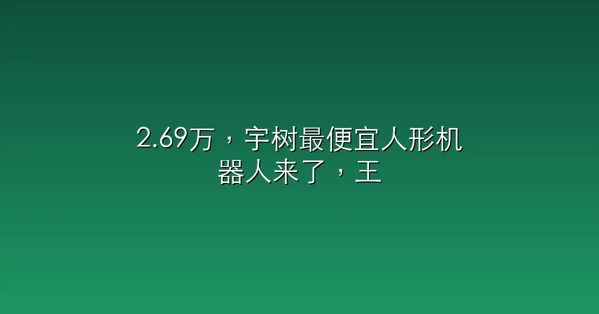 2.69万，宇树最便宜人形机器人来了，王兴兴化身价格屠夫，这下我真买得起了