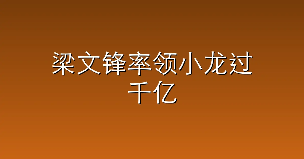 梁文锋率领小龙过千亿